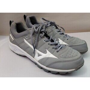 Mizuno Ambition 2 Low Turf Shoes Men's Size 10 Gray/White Baseball